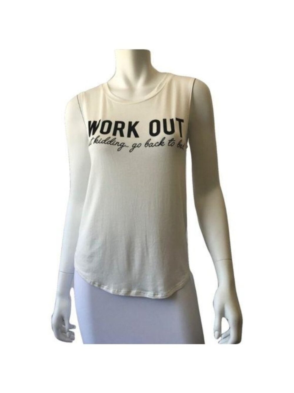 "Work Out Just Kidding Go Back To Bed" Graphic Tank Top